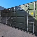 Contentor Marítimo 20 Pés Open Side – Verde Militar (Novo Primeira Viagem - Acesso Total)